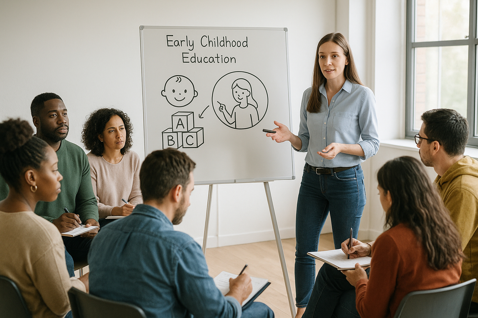 Adultes en formation sur l