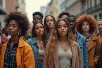 Groupe divers en mode urbain avec styles variés