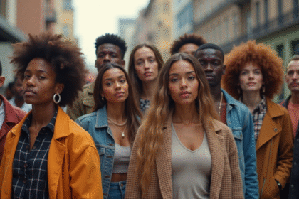 Groupe divers en mode urbain avec styles variés