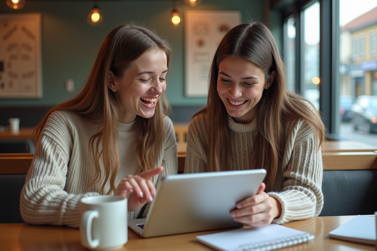Deux jeunes femmes discutant autour d
