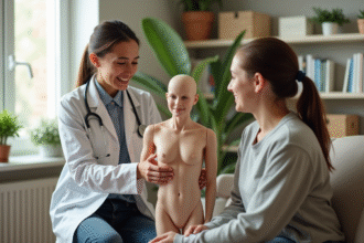 Kinesiologue expliquant l'anatomie à un jeune adulte dans une salle lumineuse