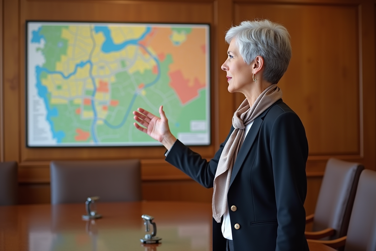 Responsable municipale discutant d